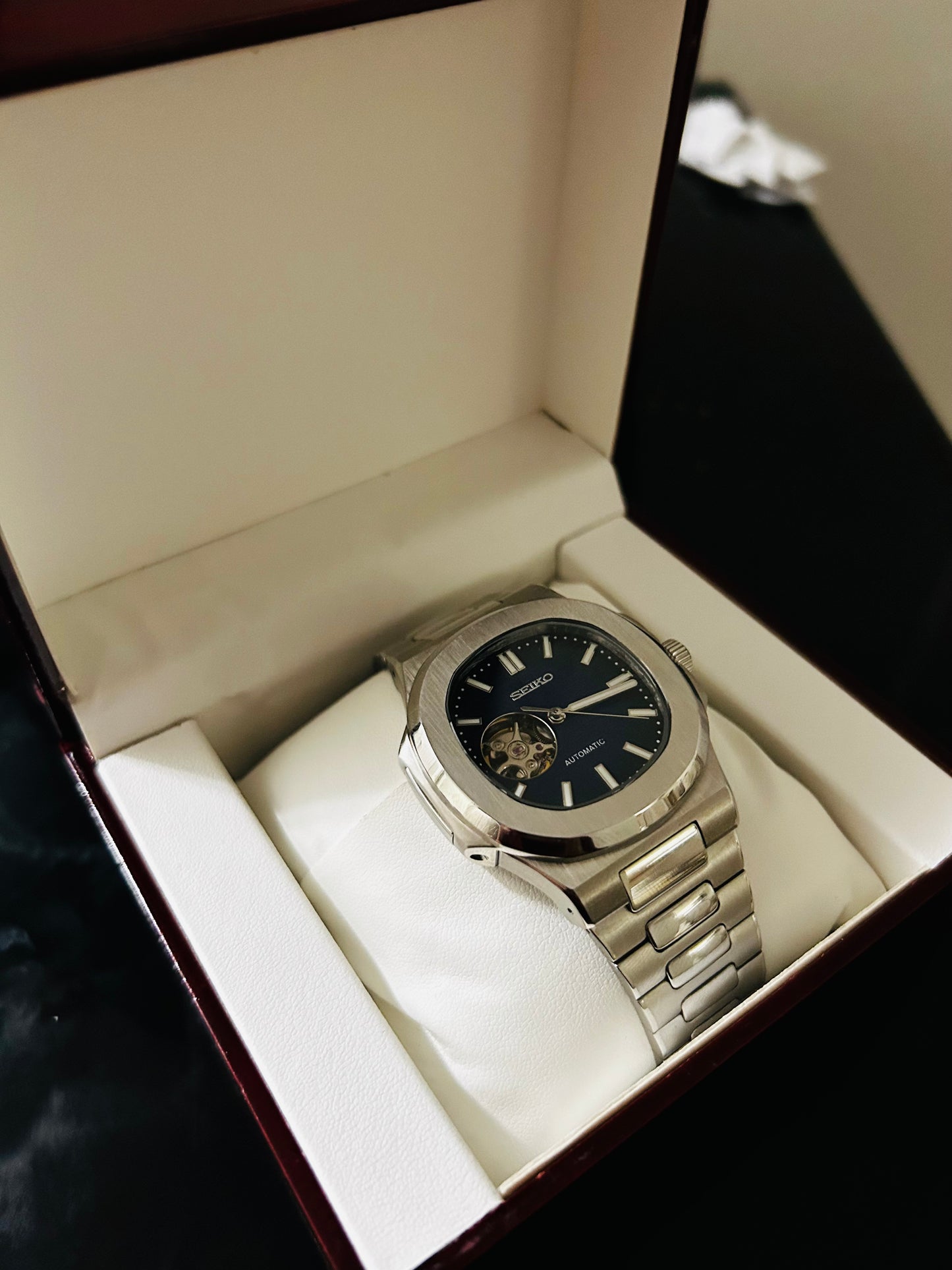 Cœur ouvert bleu Nautilus