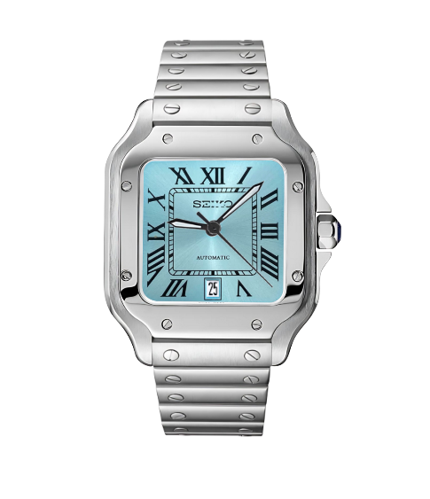 Santos Silver & Sky Blue Roman