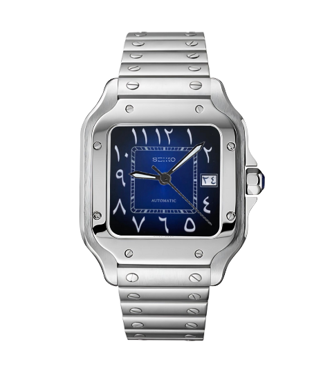 Santos Silver & Dark Blue Arabic